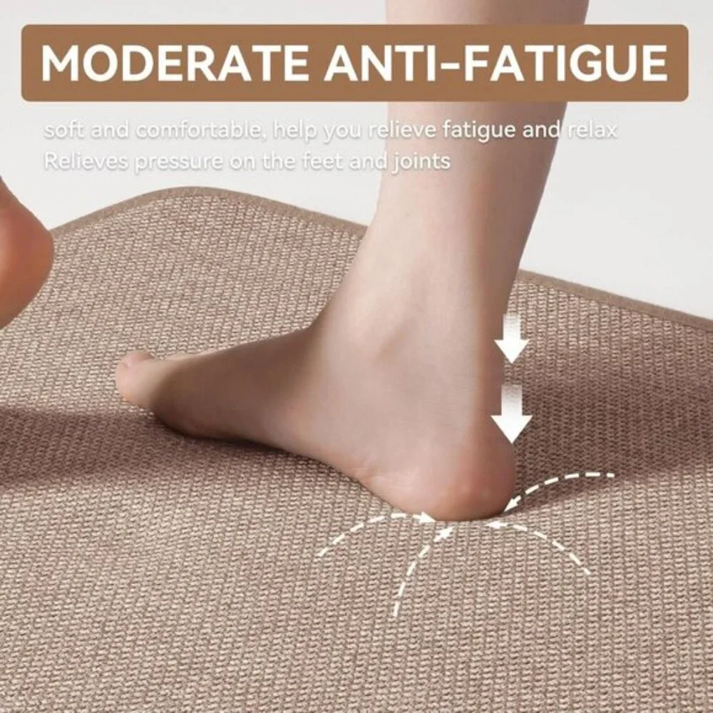 Anti-Fatigue Kitchen Mat, Soft Non-Slip Absorbent Washable Rug for Home - Brown